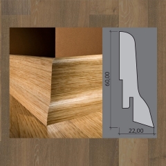 Kährs, soklová lišta, Dub Sture, Dub Handbörd, 60x22mm