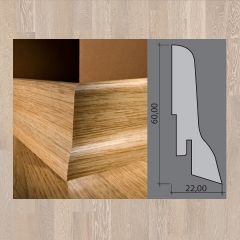 Kährs, soklová lišta, Dub Arctic, 60x22mm