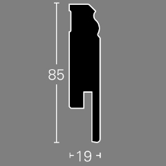Parador, Soklová lišta HL 2, Jednobarevná bílá D001, 85x19mm
