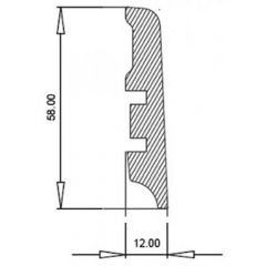 Alsafloor soklová lišta F58, Chestnut oak 528, 58x12mm