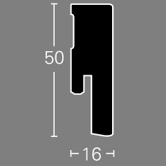 Parador, Soklová lišta SL 5, Jednobarevná bílá D001, 50x16mm