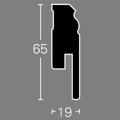Parador, Soklová lišta HL 1, Jednobarevná bílá D001, 65x19mm