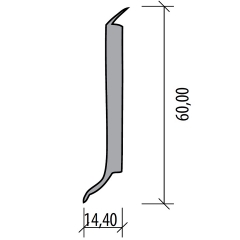 1FLOOR, soklová lišta Bolta, Dub kouřový, 60x12,8mm