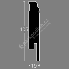 Parador, HL 3, Jednobarevná bílá D001, 105x19mm