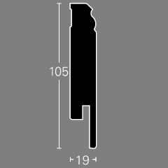 Parador, Soklová lišta HL 3, Jednobarevná bílá D001, 105x19mm