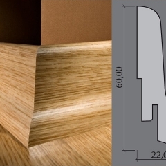 Kährs, soklová lišta, Dub bílý, 60x22mm