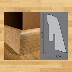 Kährs, soklová lišta, Jasan, saténový lak, 40x19mm